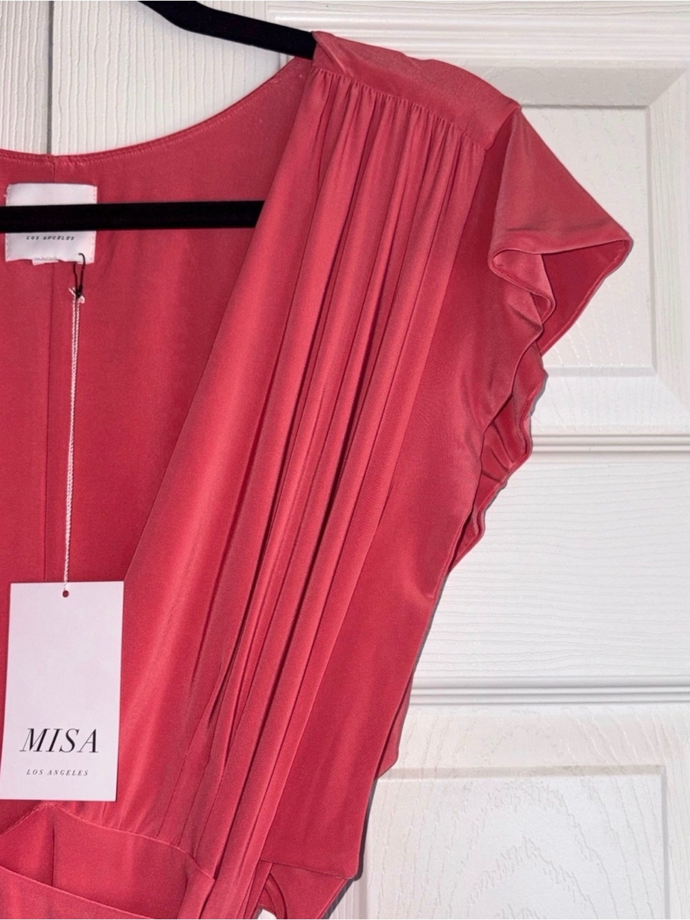 πMISA LOS ANGELES - Beautiful NWT Draped Wrap Maxi Coral Dress - S - M π - Picture 8 of 15